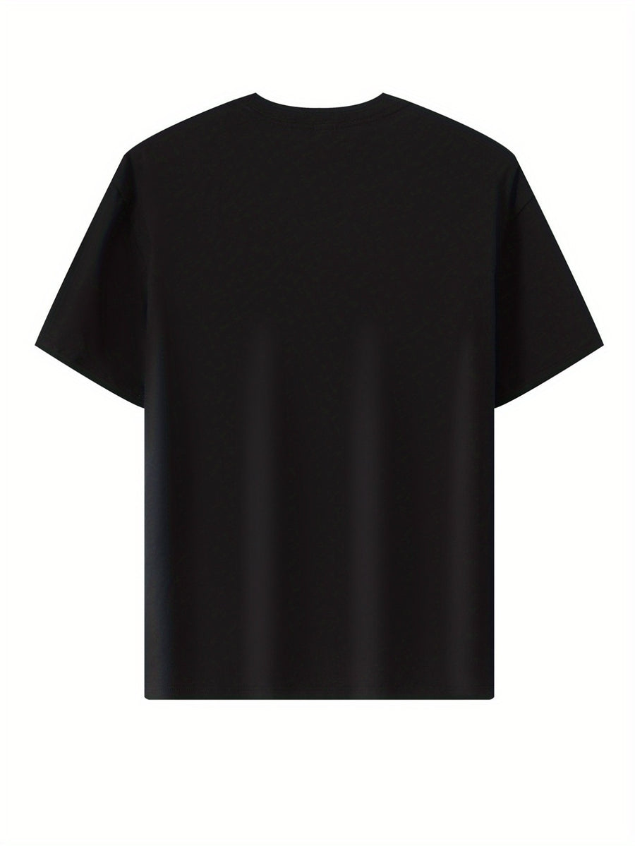 Summer Men's 5pcs Pure Cotton Short-Sleeve T-Shirts, Classic Crew Neck Versatile Basic Style, Soft Breathable Regular Fit, Custom Print Patterns Available, Ideal for Daily Wear, Team Apparel, and Commemorative Work Uniforms - Black