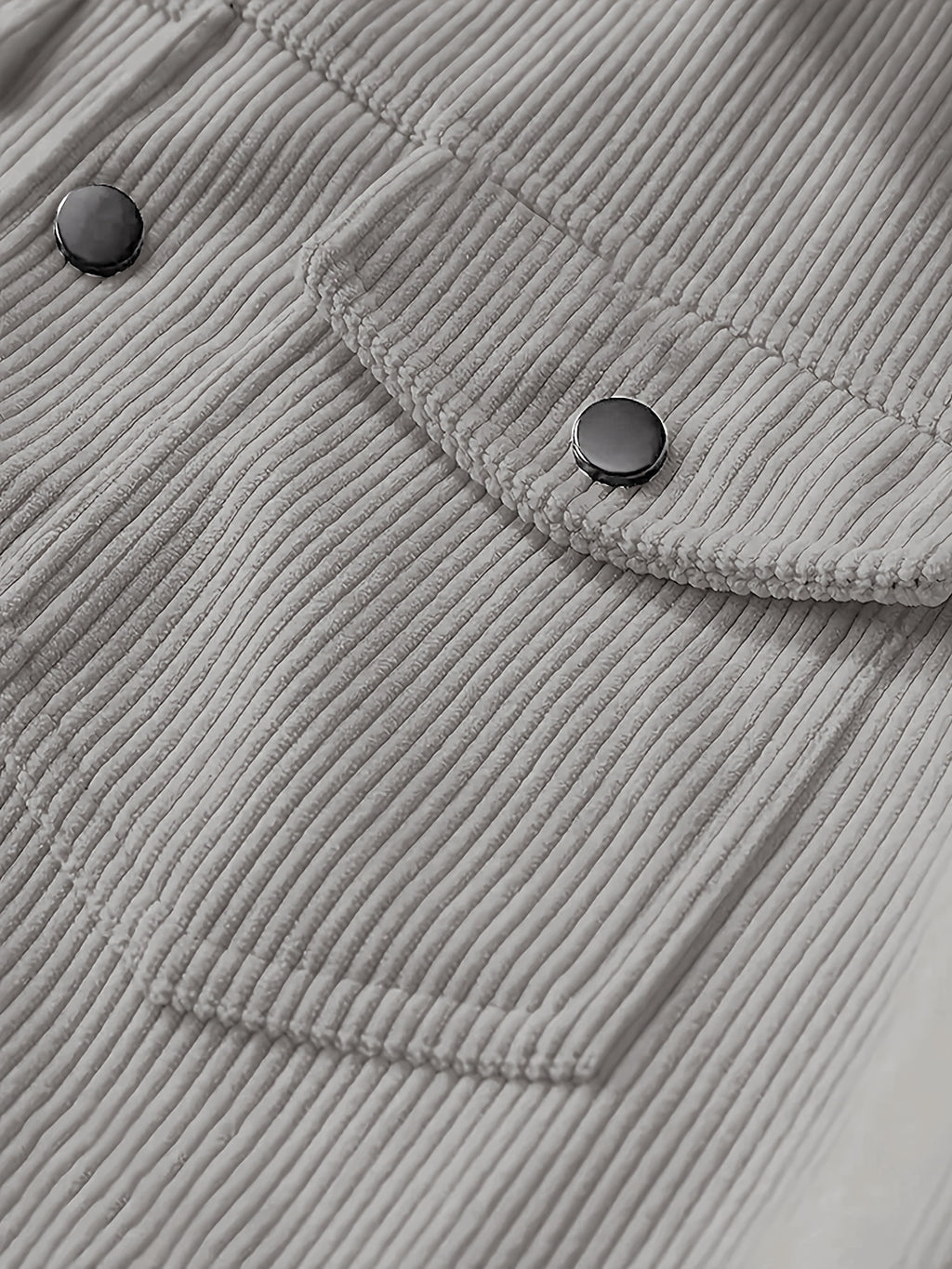 Meixishao OBM Autumn/Winter Solid Color with Random Print, Simple Encounter with Avant-Garde Cross-Border Fashion Jacket, Vintage Style Lapel Men's Corduroy Workwear Jacket Winter Clothes for Men - Grey