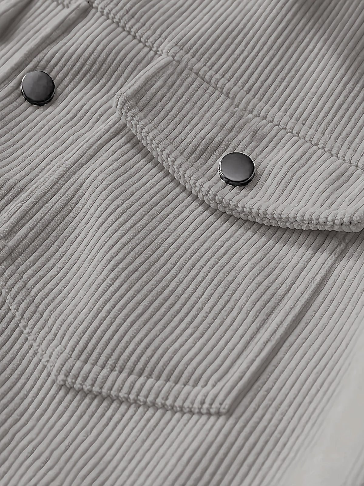Meixishao OBM Autumn/Winter Solid Color with Random Print, Simple Encounter with Avant-Garde Cross-Border Fashion Jacket, Vintage Style Lapel Men's Corduroy Workwear Jacket Winter Clothes for Men - Grey