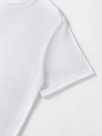 Men's Basic White Crew Neck T-Shirt - Vintage Minimalist Solid Color Crewneck, Regular Fit Casual Shirt, Suitable as a Gift, for Daily Wear, and as a Year-Round Wardrobe Essential, Machine Washable for All Seasons, Father's Day Gift - White