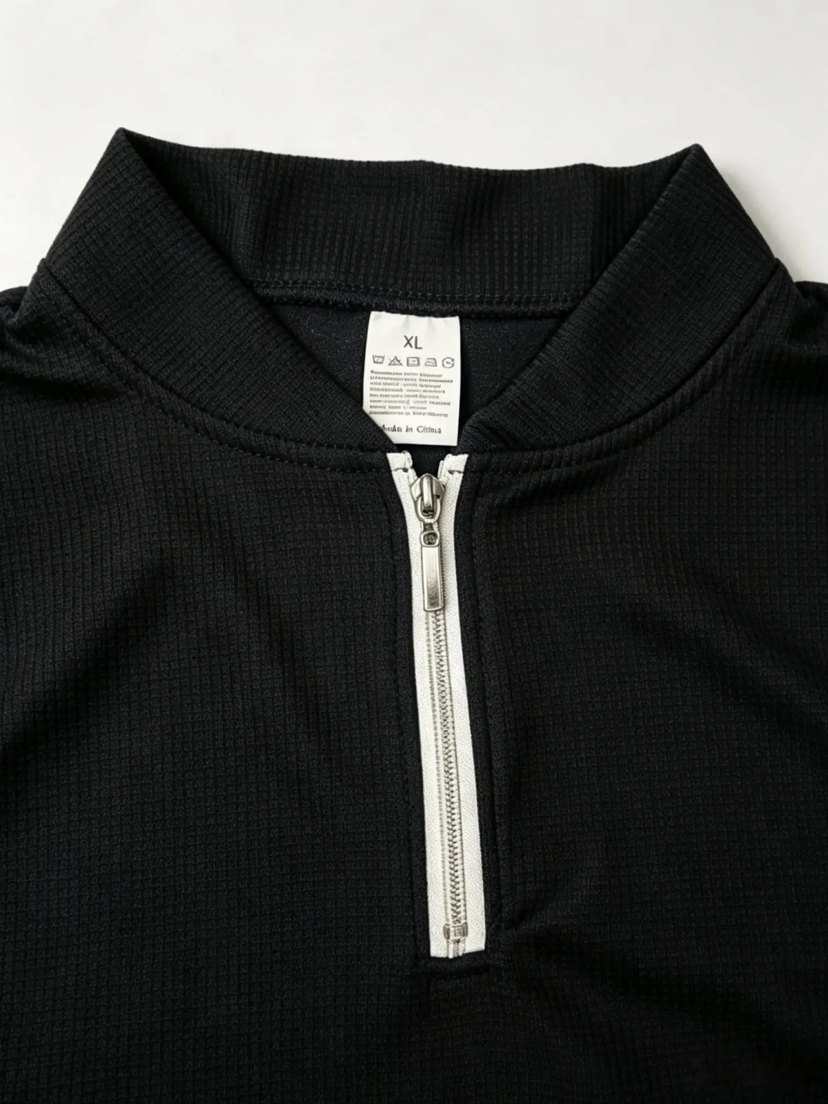 Men'S Baseball Collar Henley Neck Zipper Short Sleeve T Solid White Small Logo Loose Fit Street Style Old Money Aesthetic Casual Outdoor - Black