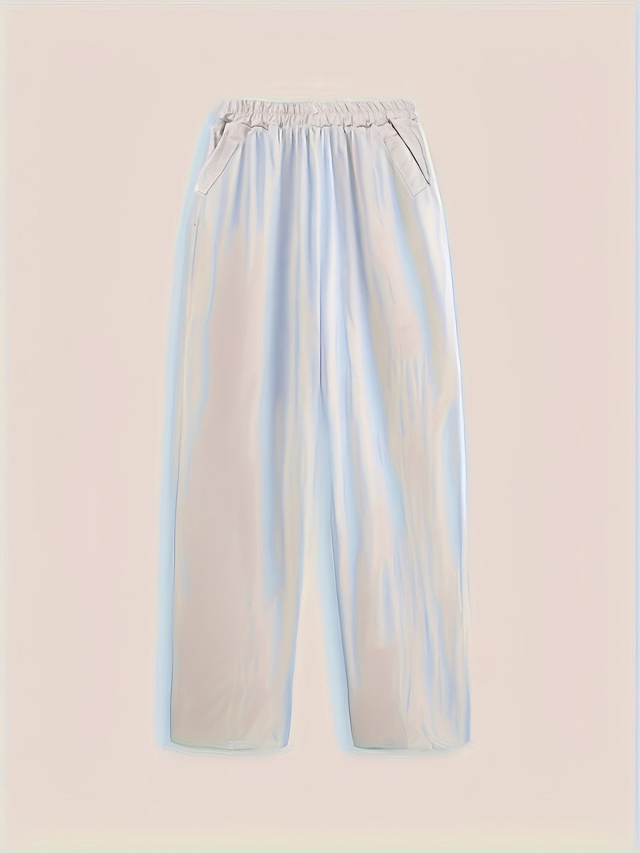 Women'S Spring And Summer Fashion Casual Solid-Color Trousers, Suitable for Beaches, Walking, And Parties - White