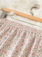 Women's High Waist Floral Maxi Skirt, A-Line Flowy Resort Skirt, French Style Elegant Dress for Spring Summer Fall - Peach