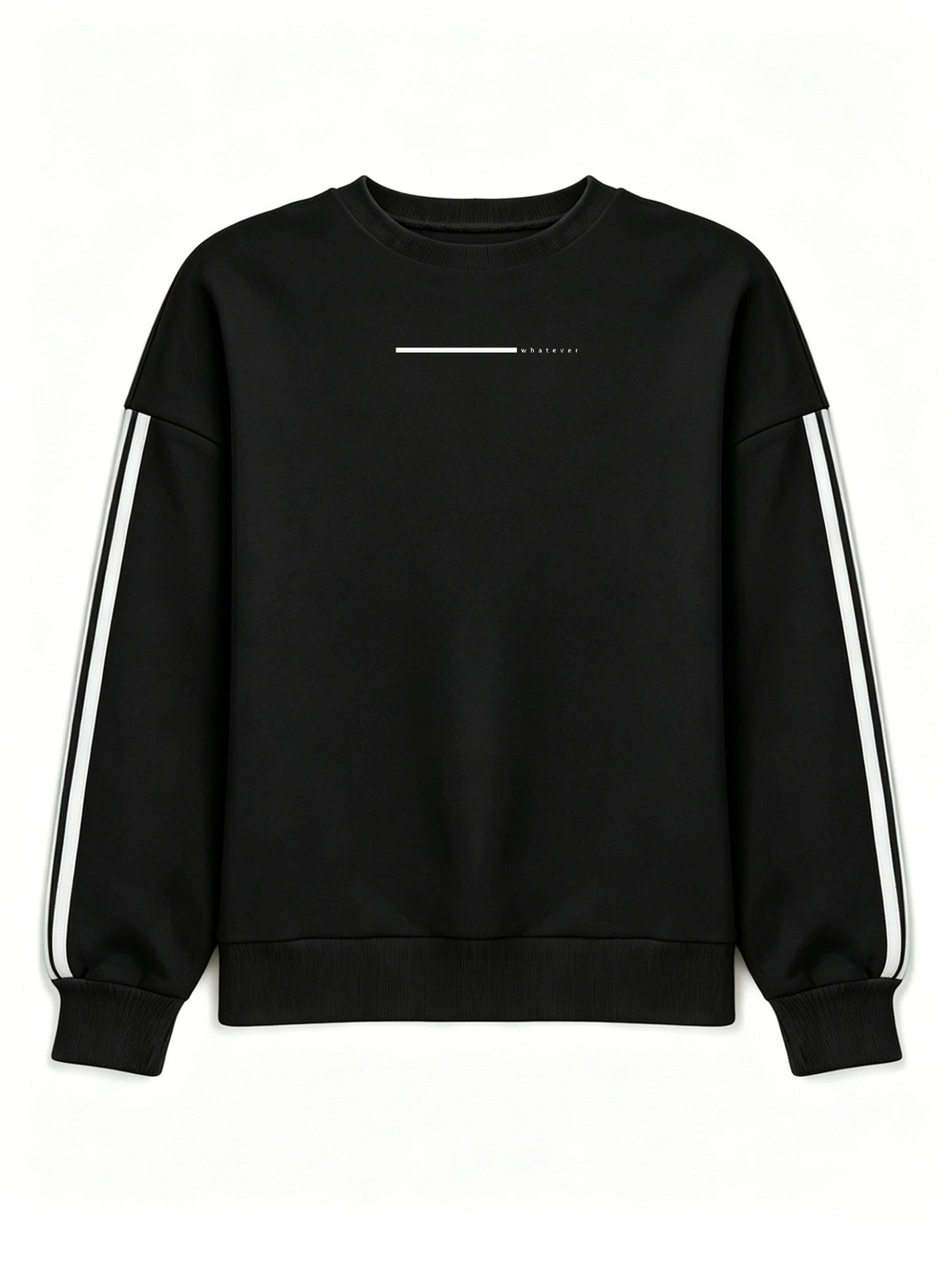 Comfortable And Versatile Women'S Clothing, Casual Long-Sleeve Crewneck Sweatshirt with Fun Printed Patterns And Double Stripes, for Women - Black