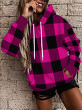 Women's Long Sleeve Drawstring Sweatshirt, Casual Loose Fit Pocket Sweatshirt - Mixed colors