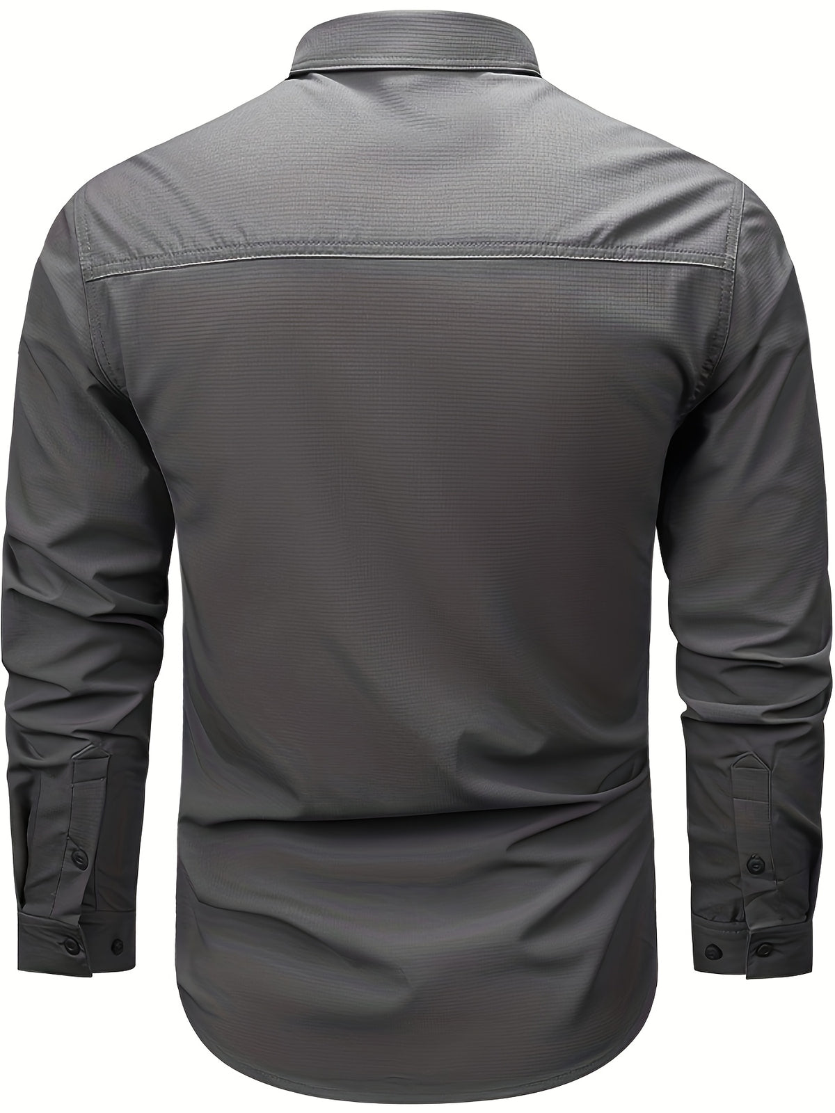 Outdoor Multi-pocket Functional Combat Quick-drying Shirt Casual Quick-drying Sports Shirt Thin Style with Four Chest Pockets and Armpit Ventilation Holes, Hunting - Dark Gray