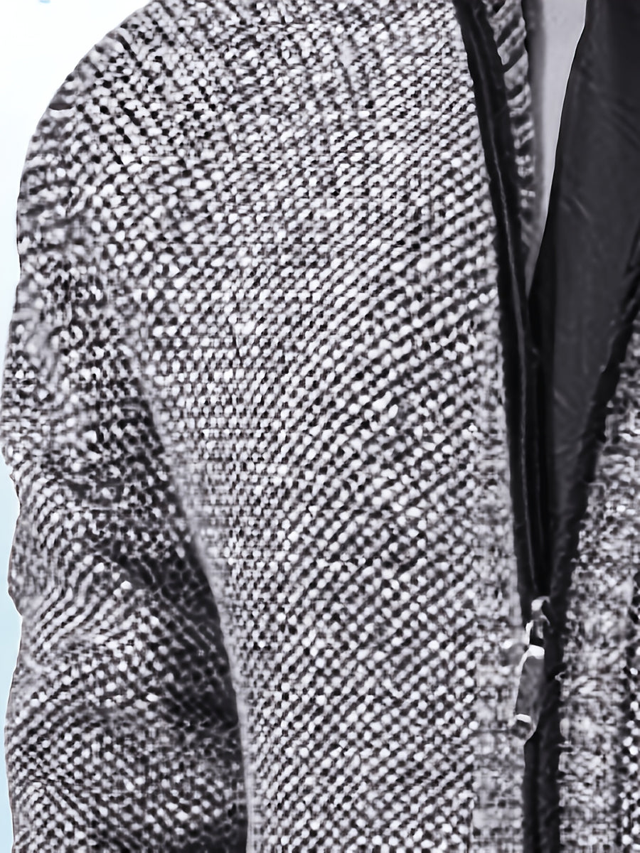 Single Casual Knitted Jacket with Stand-Up Collar And Smooth Zipper, Comfortable And Loose Retro Style, Versatile And Durable for Upper Body. (Includes Jacket) - Light Grey