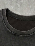 A Round-Neck Short-Sleeve Shirt Featuring a Trendy Faux-Embroidered Bear Design, with a Vintage Loose Fit And Washed-Out Style. Made from A, It Offers Slight Stretch And Breathability, Making It a Perfect Gift for Women'S Daily Commuting - Deep Grey