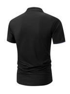 2-Pc Men'S Summer Short-Sleeve Polo Shirts, Multi-Pc T-Shirts Knit Breathable Quick-Dry, Solid Color Regular Fit Anti-Pilling, Polo Collar with Buttons, Outdoor Sports Golf - Black+Dark Grey