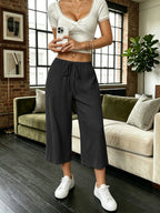 1pc Women'S Western Capri Leggings, Women'S Casual Quick-Dry Compression Pants, Outerwear Capri Leggings Base Layer - Black