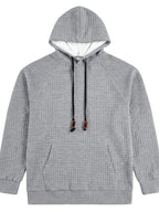 Maqiqi OBM Men's New Autumn/Winter Solid Color Warm and Comfortable Hooded Sweatshirt, Stylish and Versatile for Daily Casual, Work, Commuting, and Outdoor Activities - Light Grey