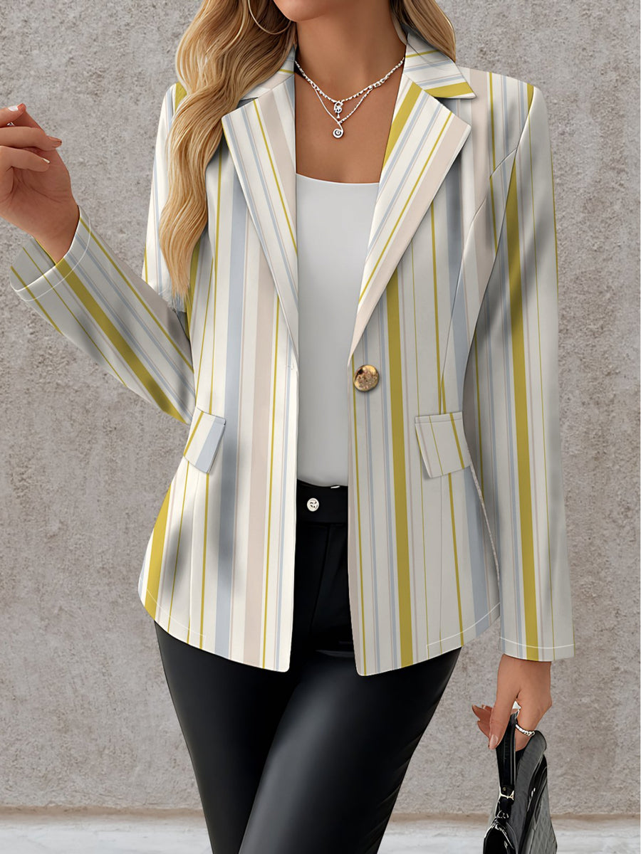 Autumn Fashion Casual Beautiful Coat Printed Flower Pattern Creative Long-Sleeved Coat Temperament Elegant Ladies Suit - Mixed colors