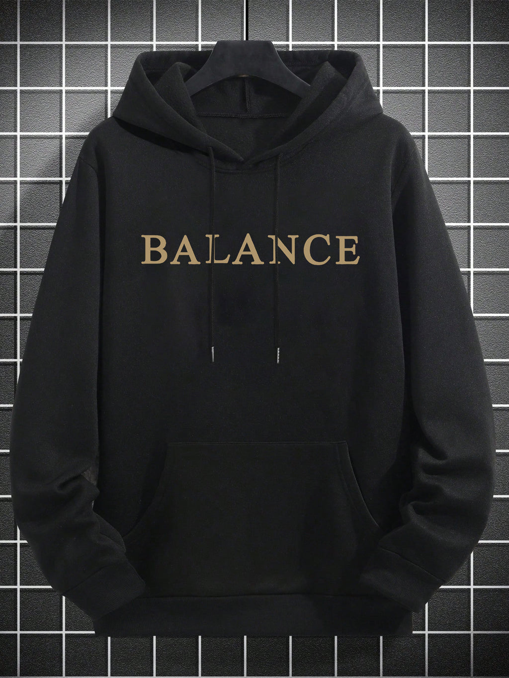 Casual Men'S Hoodie - Artistic Aesthetic Style Trendy Men'S Hooded Sweatshirt with Pockets, Creative Brain Heart Balance Letter Quote Print, Heavy Duty Structured Loose Fit, Suitable for Daily Casual Outings, Camping, Outdoor Fitness - Black