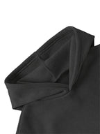 Women's Fashion Y Letter Print Hooded Sweatshirt Dress, Autumn/Winter High-End Stylish Streetwear Youthful -Lined Color-Block Hooded Sweatshirt, Casual Versatile Hoodie, Outerwear, Pullover, Long Sweatshirt, Elegant - Black