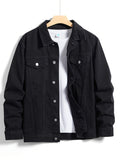 Men's Casual Denim Jacket - Black