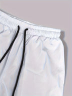Lightweight Jogger Pants with NY Logo Patch - Elastic Drawstring Waist, Wide-Leg Tapered Fit, Full-Length Capri Length Suitable for Outdoor Activities & All-Season Wear - Collection (Hand Wash/Dry Clean) - White