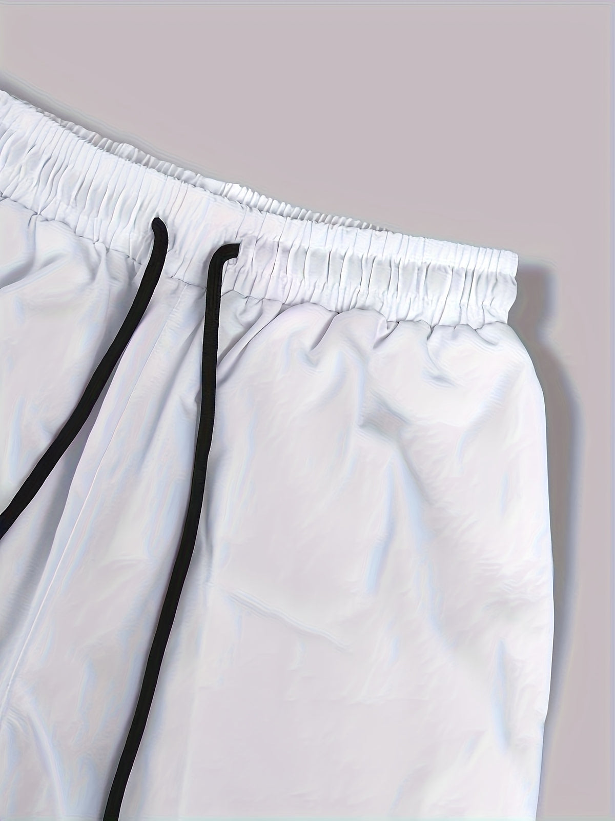 Lightweight Jogger Pants with NY Logo Patch - Elastic Drawstring Waist, Wide-Leg Tapered Fit, Full-Length Capri Length Suitable for Outdoor Activities & All-Season Wear - Collection (Hand Wash/Dry Clean) - White