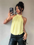 Laid-back Style Women'S Halter Vest - 【Light Yellow】