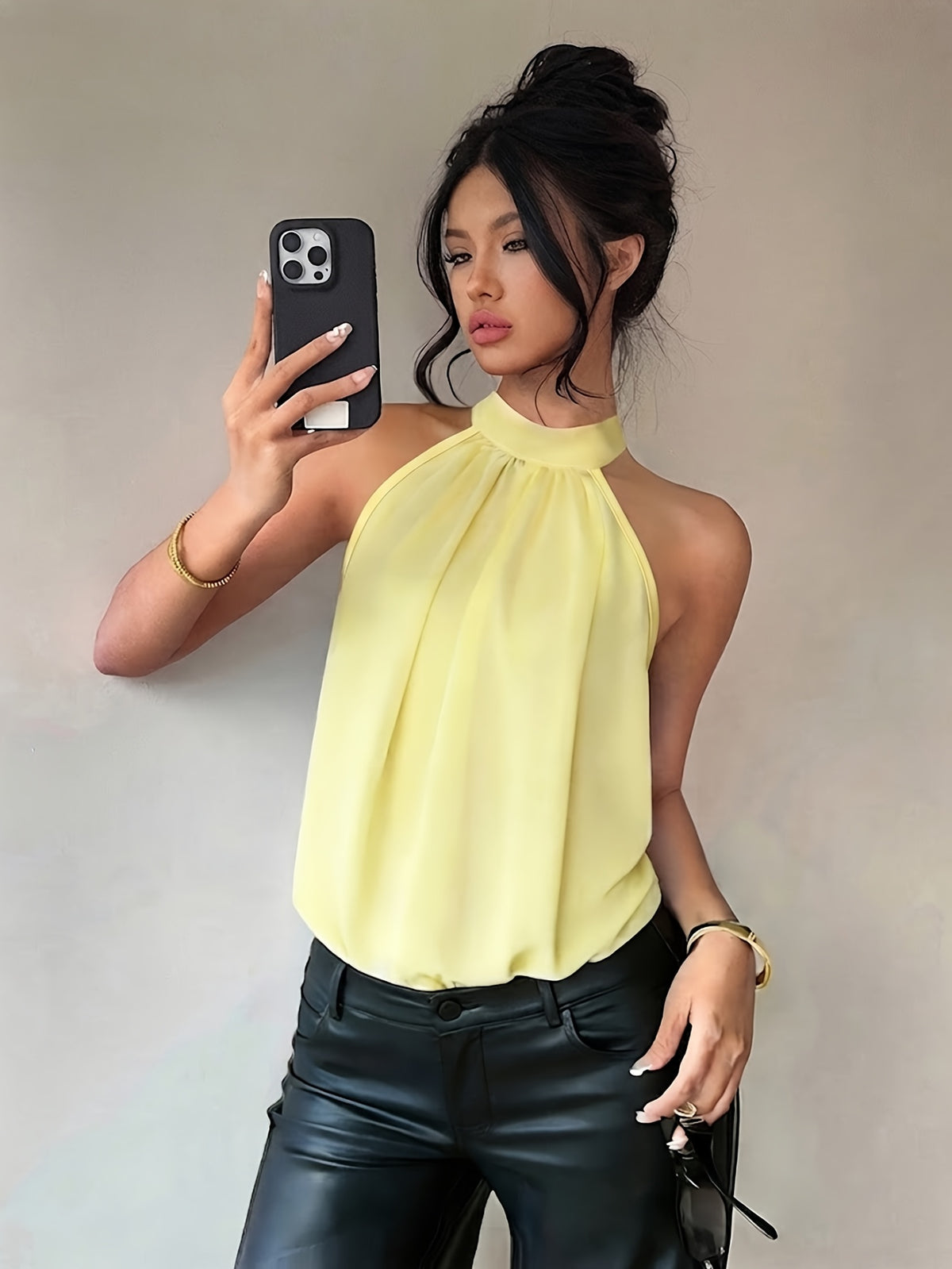 Laid-back Style Women'S Halter Vest - 【Light Yellow】