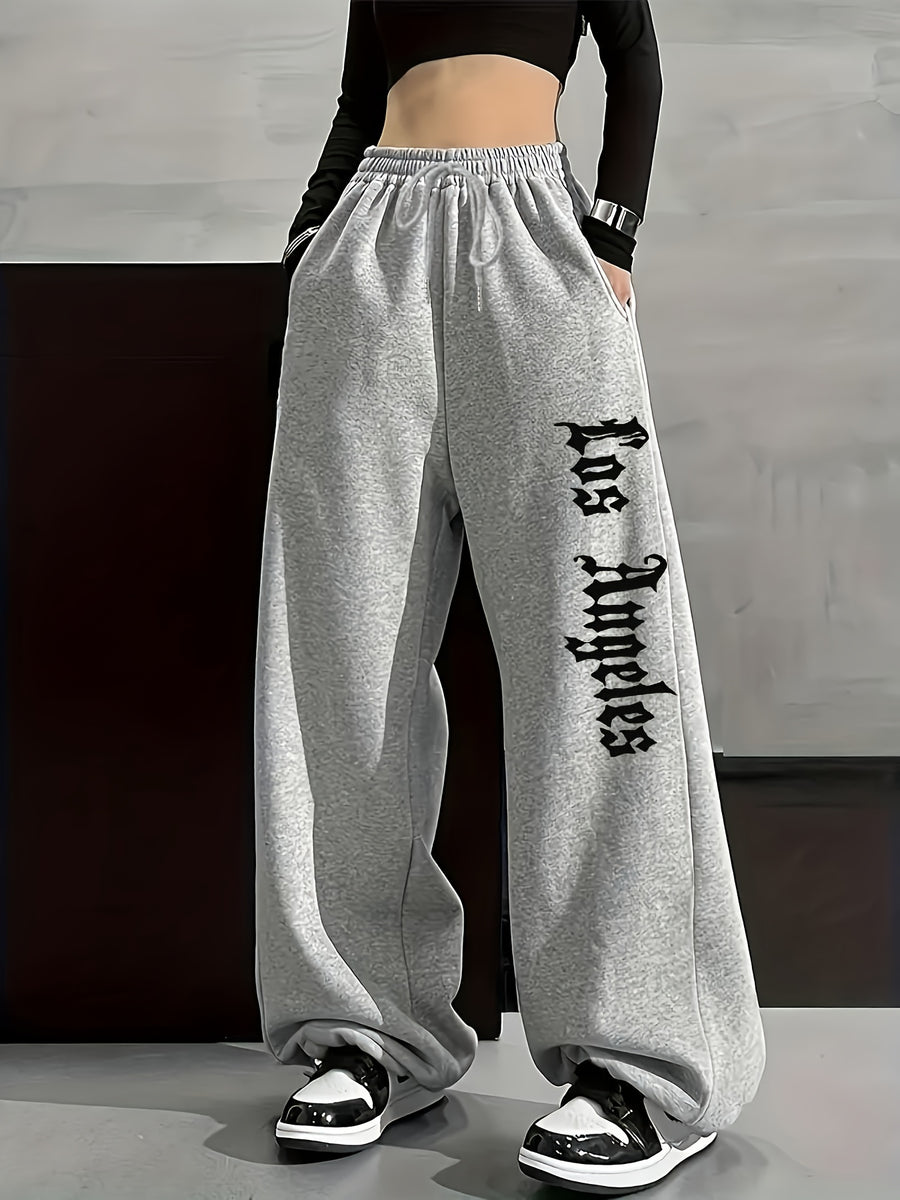 Autumn And Winter Fashion Casual Women'S Fleece Trousers, Monochrome Tunic Trousers, Casual Loose Sweatpants, Women'S Fashion - Grey