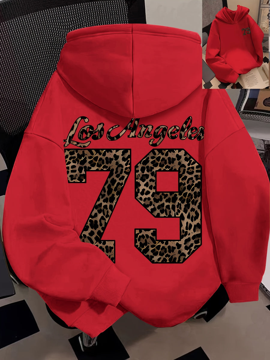 Fashion Printed Hoodie - Unisex Autumn/Winter Casual Streetwear Pullover, Soft -Lined Sweatshirt, Classic Design - Red