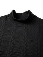 4pcs Men's Stand Collar Knit Textured Long-Sleeve Sweatshirt, Fashionable Comfortable Breathable Casual Sportswear, Solid Color Versatile Trendy Athletic Top, Pilling-Resistant, Ribbed Cuffs, Suitable for Outdoor Sports, Daily Wear, Running, Fitness - Black + + Light Gray + Khaki