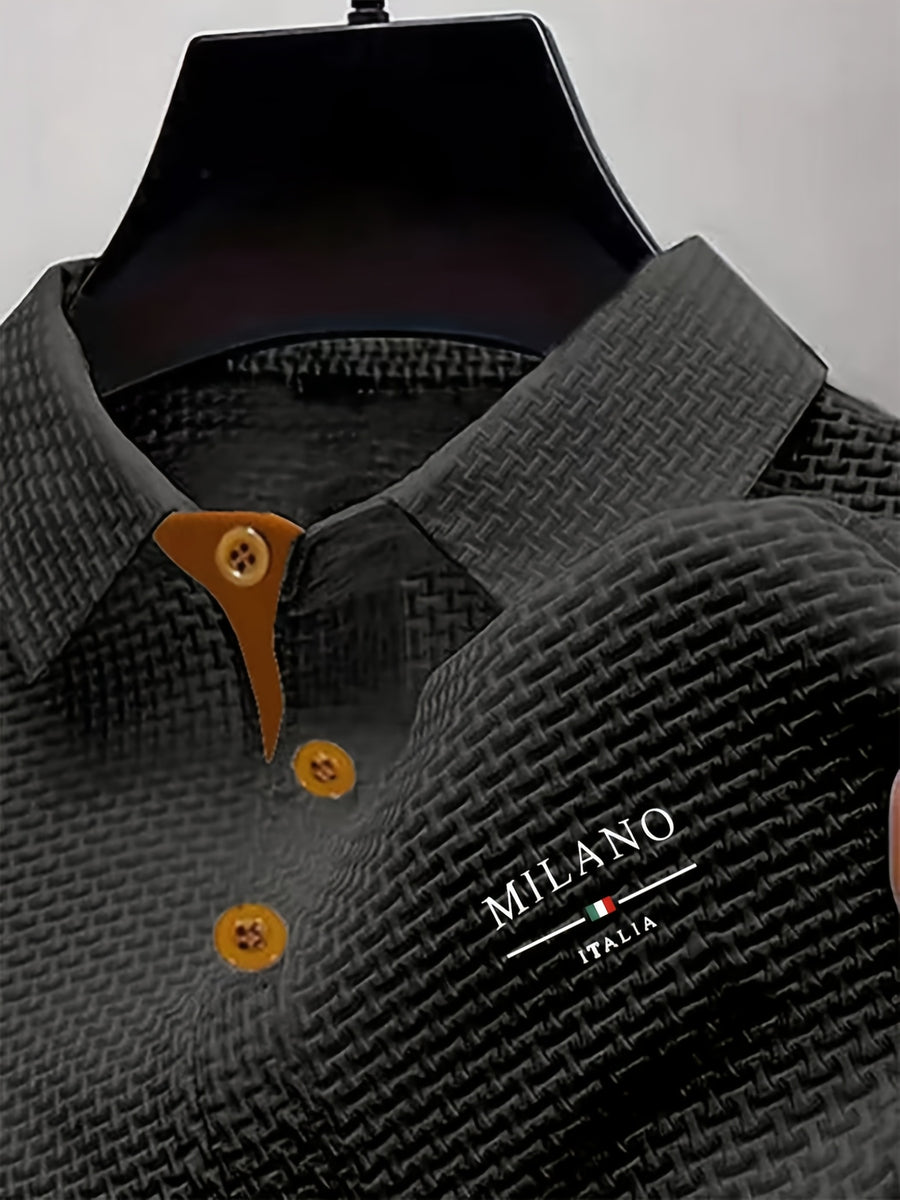 2026 Men's Summer Color-Block Polo Shirt, Available in Multiple Colors, Suitable for Home, Business, Office, and Golf - Gray A