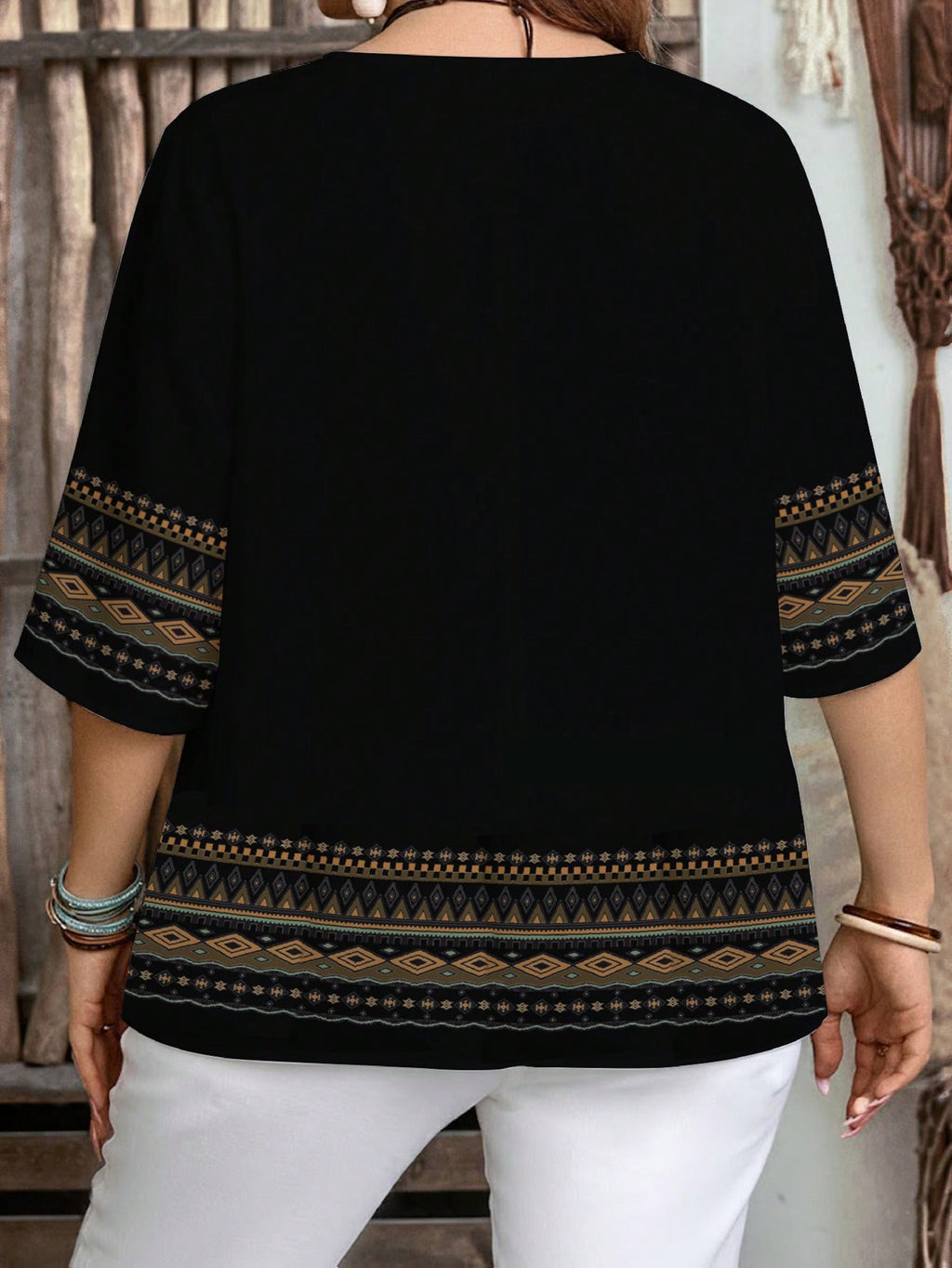 Women's New Summer Fashion Casual Printed Short-Sleeve Top - Deep Grey