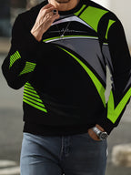 New Men's Long Sleeve Autumn/Winter Niche Print Crewneck Sweatshirt - Mixed colors