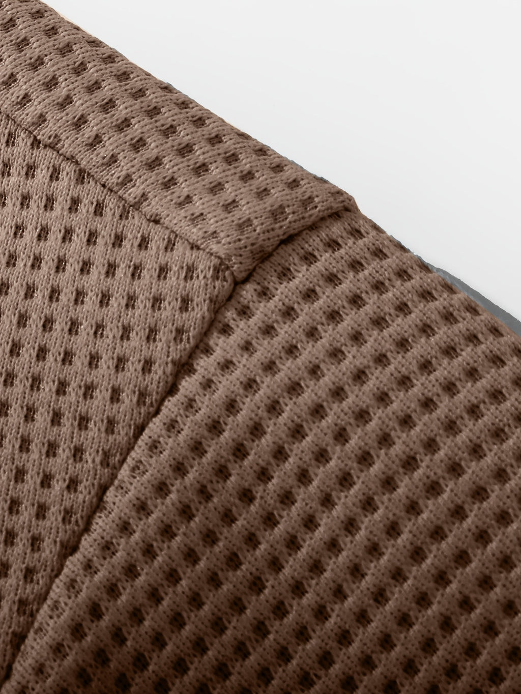 MIANZHI Men's Short Sleeve American Streetwear Brand T-Shirt, New Summer Loose Fit Casual 2-in-1 Look Half Sleeve Heavyweight Waffle Knit Fashion Outdoor Sports Top - Coffee Brown