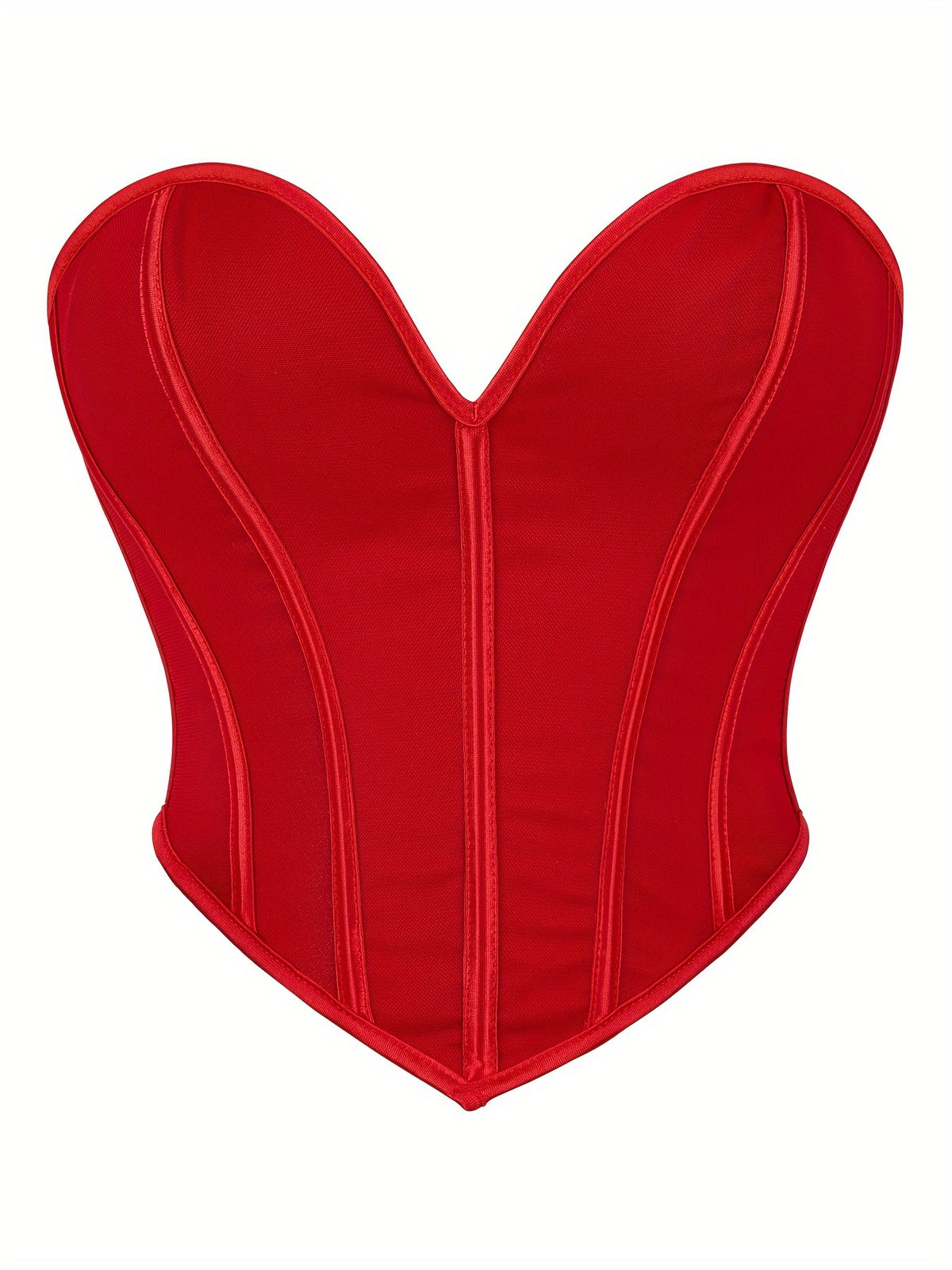 Sexy Women's Strapless Mesh Top, Breathable Double-Layer Frosted Texture, Women's Sexy Court-Style Corset Top - Red