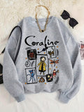 Women'S Easy Round Neck Long Sleeve Casual Top - Grey