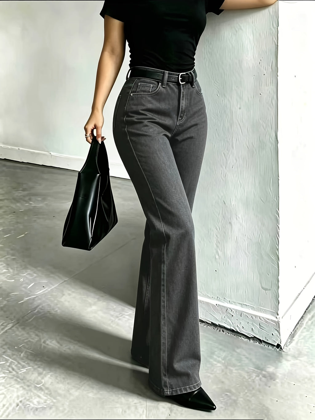 A10050# Simple and Stylish Jeans - Dark Gray