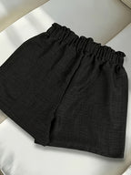Extended Fake Drawstring Shorts - Black