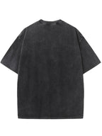Licensed by WB Warner, Men's  Old Cotton 100% Cotton Washed Crew Neck T-Shirt,  Mask Contour Minimalist  Graphic Design, Loose Version, Men's Casual Cotton Versatile Loose Summer Short Sleeve T-Shirt - Black