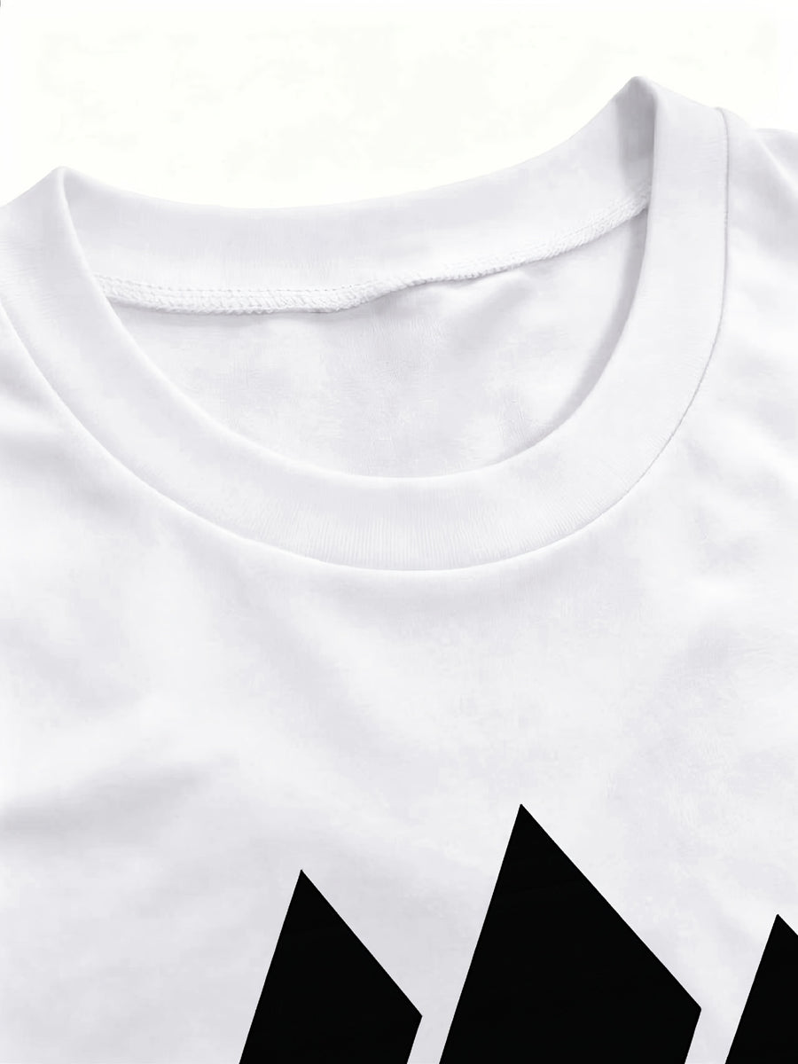 Summer New European And American Style Women'S Print Loose Fit Casual Short Sleeve T Shirt Top - White