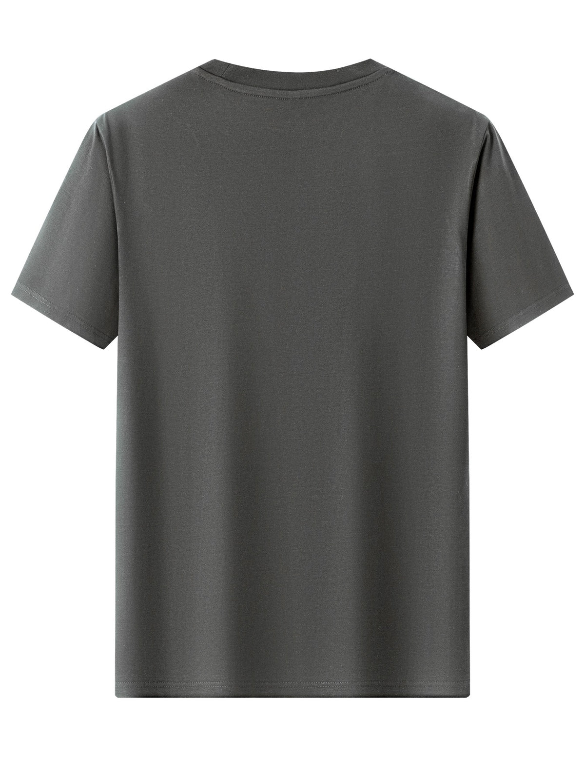 100% Cotton Men's T-Shirt, Summer Short Sleeve Thin Top, Trendy Fashionable Slim Fit, Simple and Casual, Versatile for Daily Wear, Artistic Brushstroke English Print with  Slogan Pattern - Dark Gray