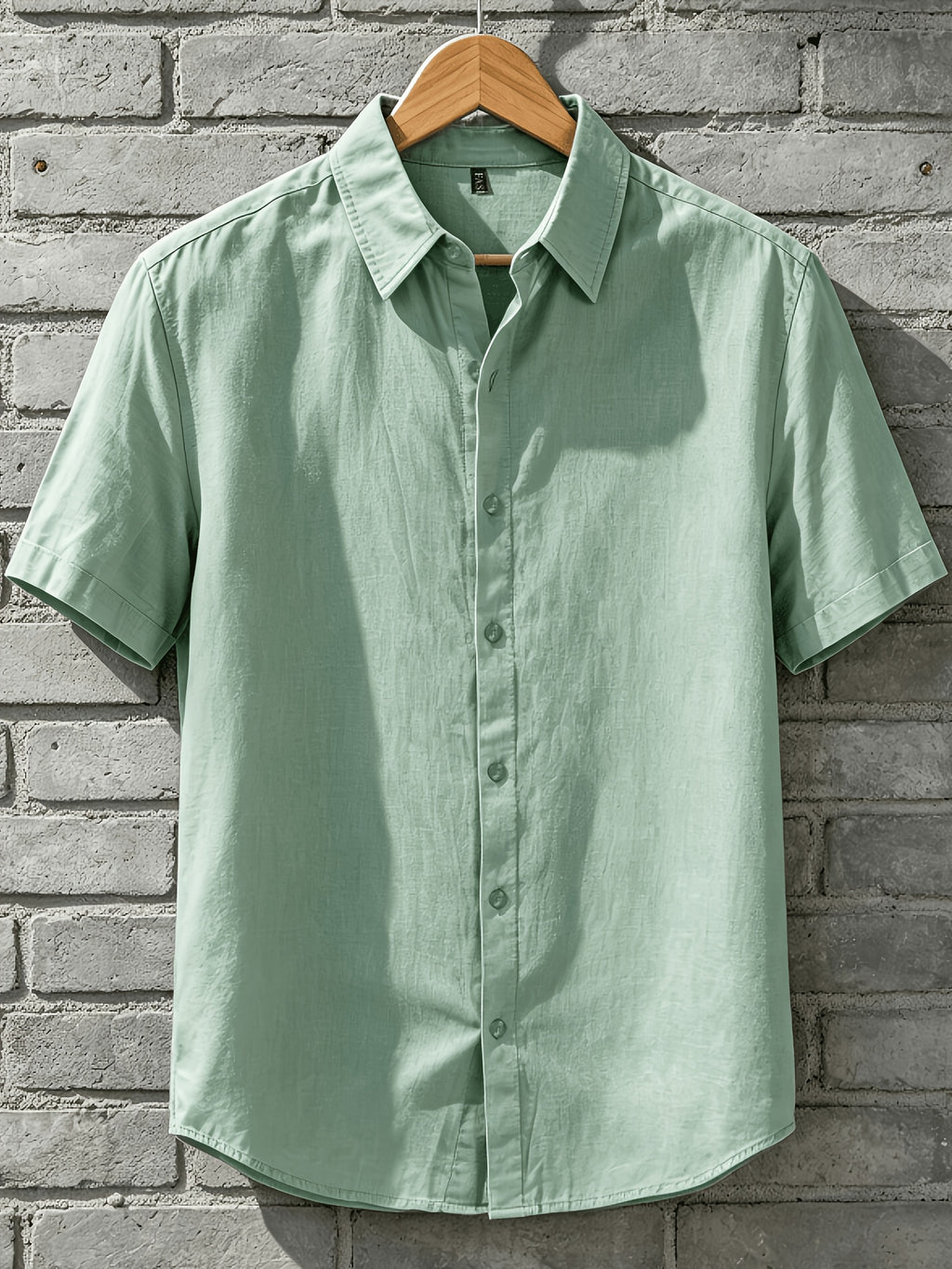 A Versatile Men'S Short-Sleeved Shirt for Summer, Featuring a Easy Solid Color Collar Design And Breathable Fabric for Long-Lasting Freshness. Available in Multiple Colors, It Is Easy to Handle for Casual Commuting. (solely Includes 1 Top) - Olive Green