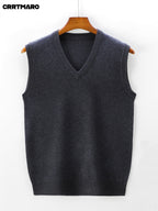 Men's Thick Sweater Vest, Warm Casual Layering Top for Fall and Winter - Dark Gray