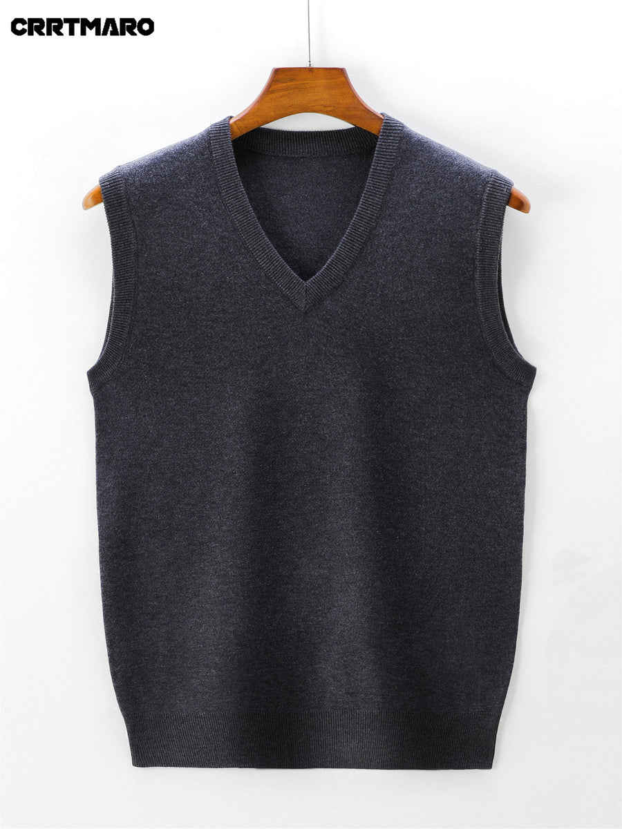 Men's Thick Sweater Vest, Warm Casual Layering Top for Fall and Winter - Dark Gray