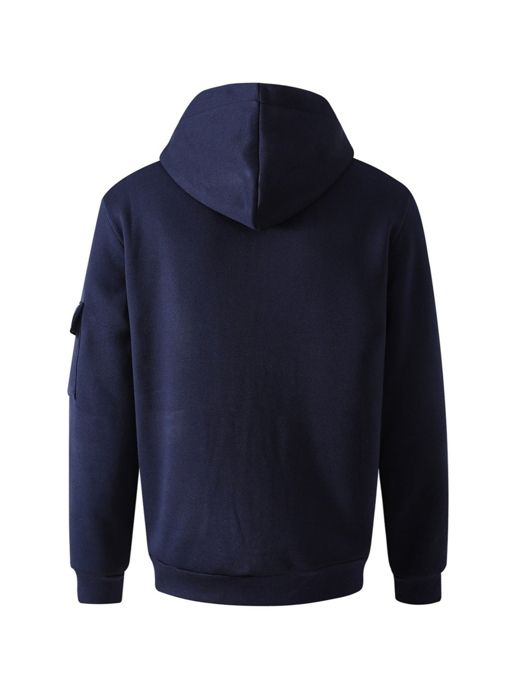 Men'S Basic NY Uppercase Letter Print Cargo Hooded Zipper Cardigan Casual Jacket - Navy Color