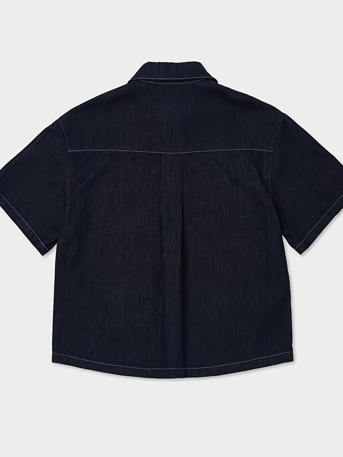 Ling Jiu Jiu Select Men's Casual Fashion Denim Cropped Shirt - Black