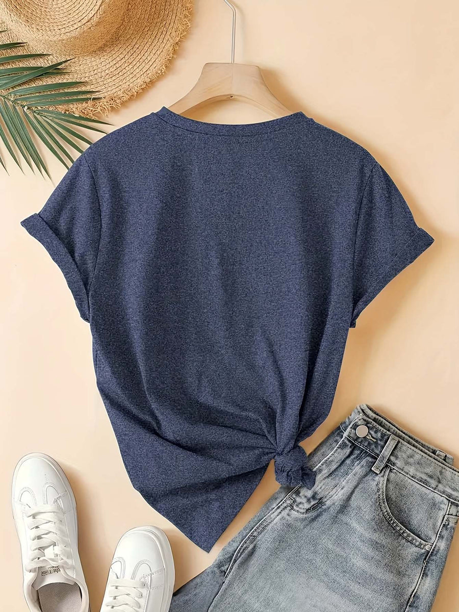 Women'S Summer T-Shirt, Cute Friends Q-Version Character Cartoon Print Nostalgic Style Round Neck Short Sleeve T-Shirt 90S Classic Movie Animation Warner Bros. Fan Gift Casual Vacation Travel Versatile Retro Style Top S-XXL - Royal blue color