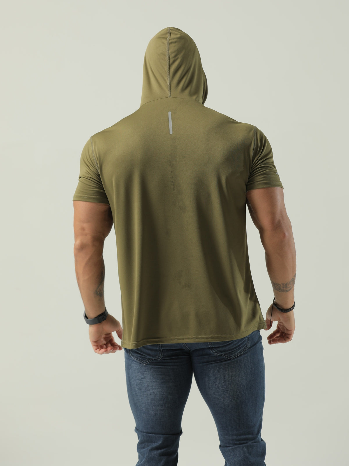 Men's Short-Sleeve Hoodie - Olive