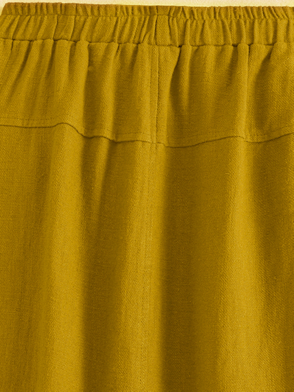 New Spring Summer Autumn Thin Korean Style Linen Loose Half Skirt with Pockets, Elastic Waist Linen Dress, Mid-Length Lantern Hem Women'S Skirt - Yellowish-brown