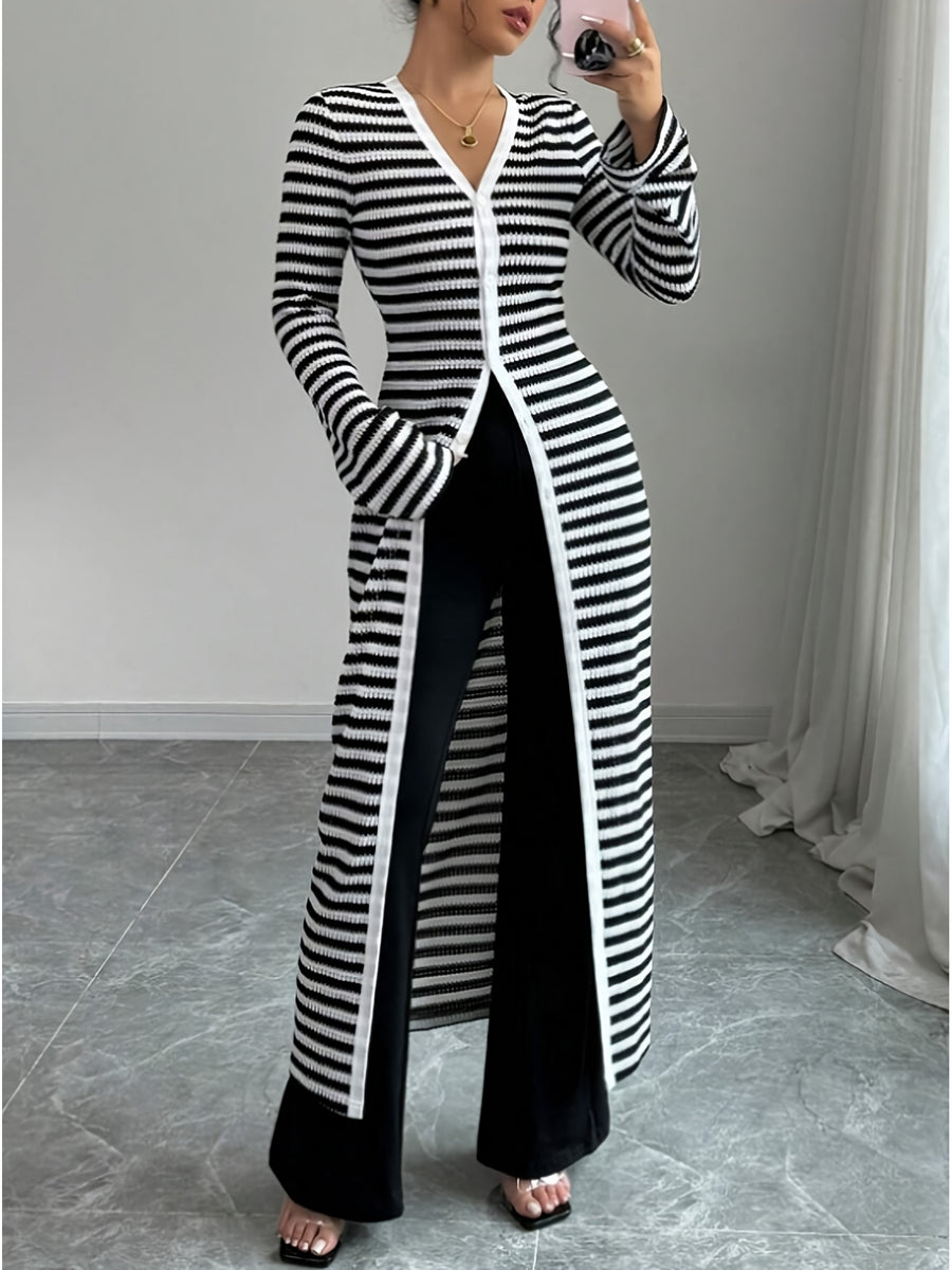 D5652 Elegant Directional Autumn/Winter Women's Fashion Long-Sleeve Coat and Trousers 2pcs Set - Mixed colors
