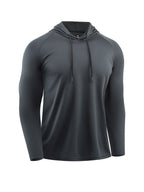 3pcs Outdoor Breathable Hooded T-Shirts for Men, Spring/Summer Fitness and Casual Wear, for Gym - Jiangqing+Black+Light Gray