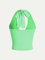 Halter Neck Sexy Camisole Strapless Vest Women'S Outdoor Fitness - Light Green