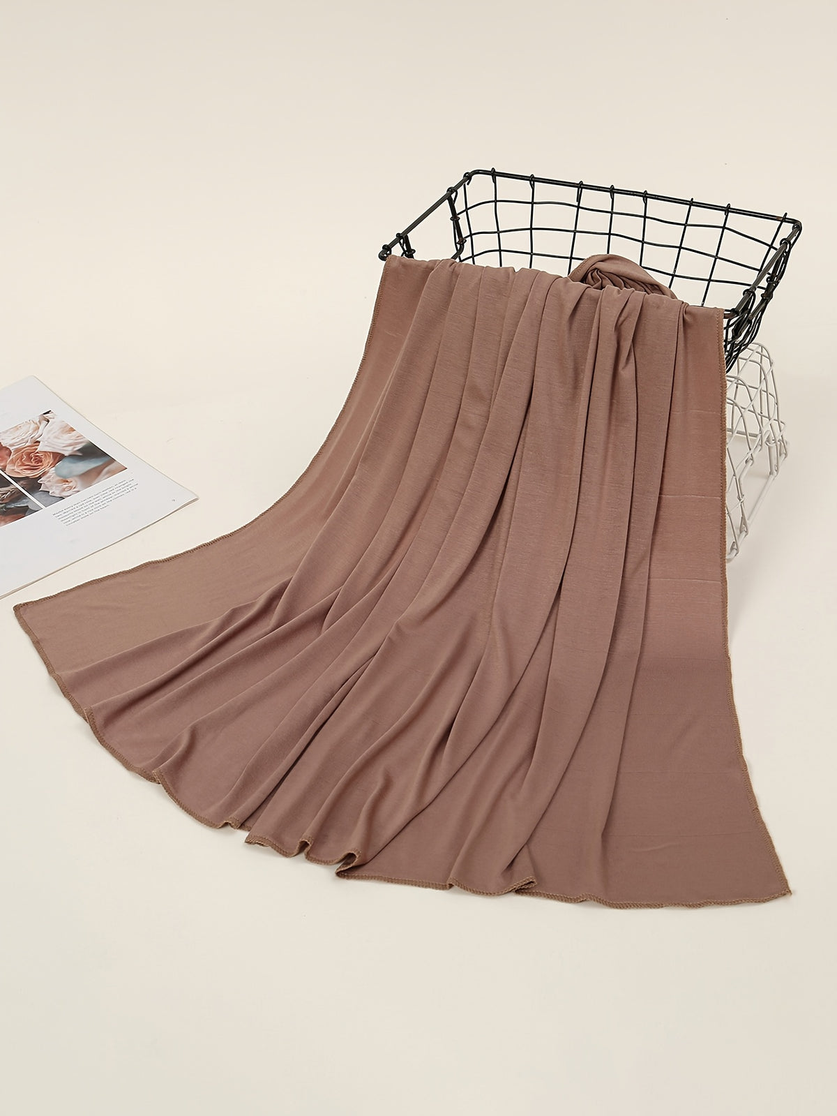 Women'S Jersey Headscarf - Soft, Breathable, And Secure Fit; a Modest Wrap Suitable for Daily Wear, Commuting, Wind, And Shielding - Wheat-colored
