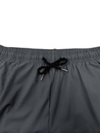 Women's Summer Casual Cropped Shorts with Elastic Waist, Drawstring, Zipper Pockets, Y2K Print, Reflective Logo, Lightweight and Breathable Fabric. Suitable for,, Family Travel, Vacations, and Daily Commuting. A Great Gift for Holidays - Grey